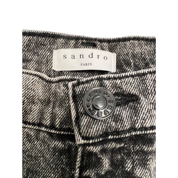 NWOT Sandro Lone Acid Washed Straight Leg Jeans Distressed Black Size 10… - Picture 6 of 16